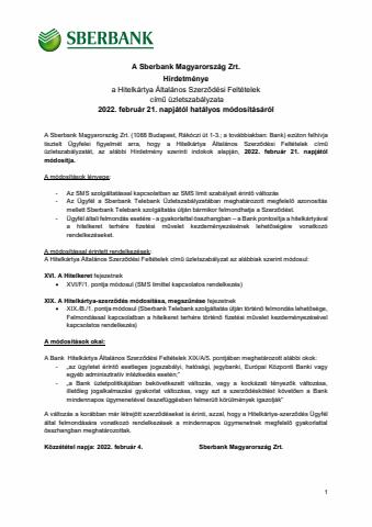 Sberbank katalógus | HIRDETMENY_a_Hitelkártya | 2022. 05. 05. - 2022. 05. 31.